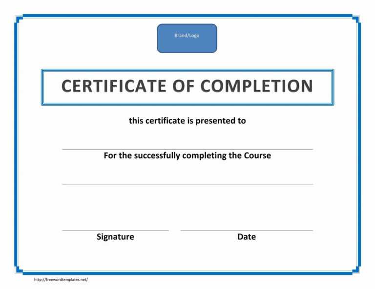 Certificate Of Completion Template Word 2010 Blank In Certificate ...