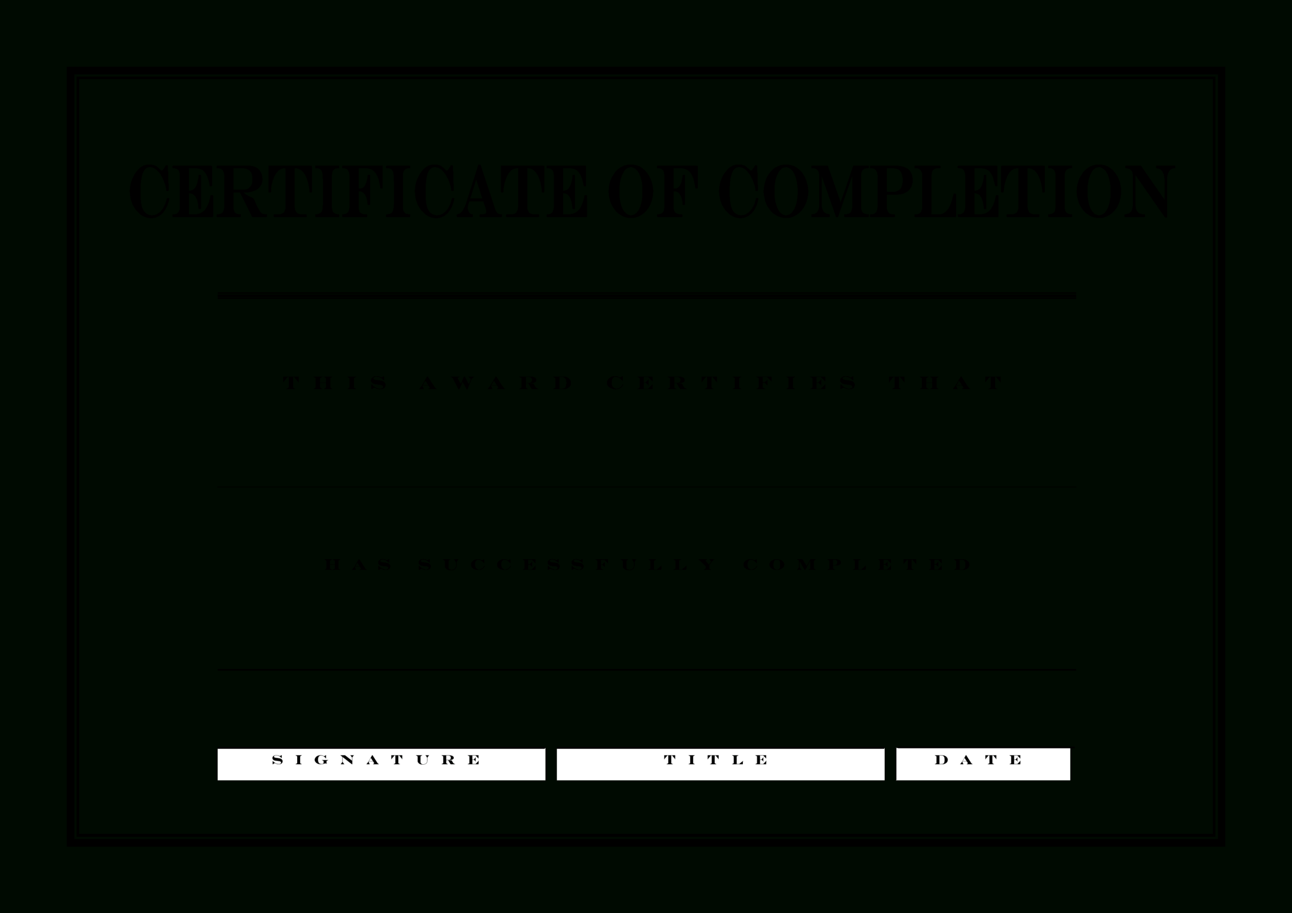 Certificate Of Completion | Templates At Allbusinesstemplates Pertaining To Blank Certificate Of Achievement Template