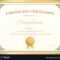Certificate Of Excellence Template Gold Theme In Free Certificate Of Excellence Template