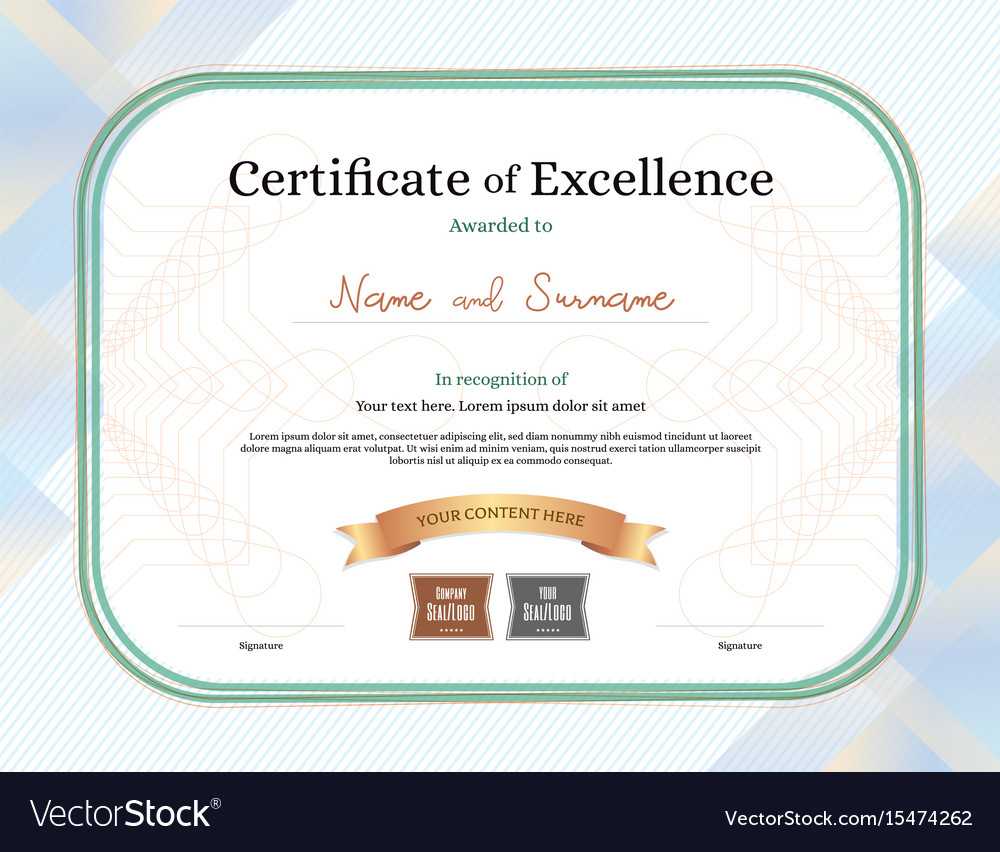 Certificate Of Excellence Template With Award Throughout Award Of Excellence Certificate Template