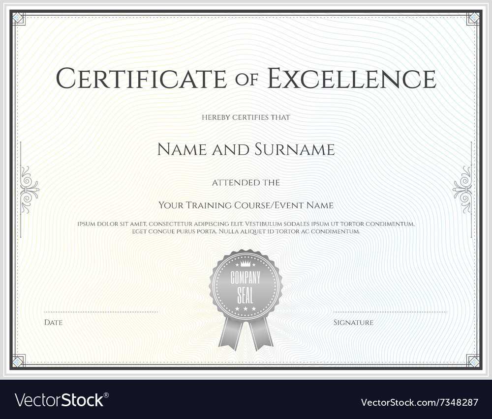 Certificate Of Excellence Template With Regard To Certificate Of Excellence Template Free Download