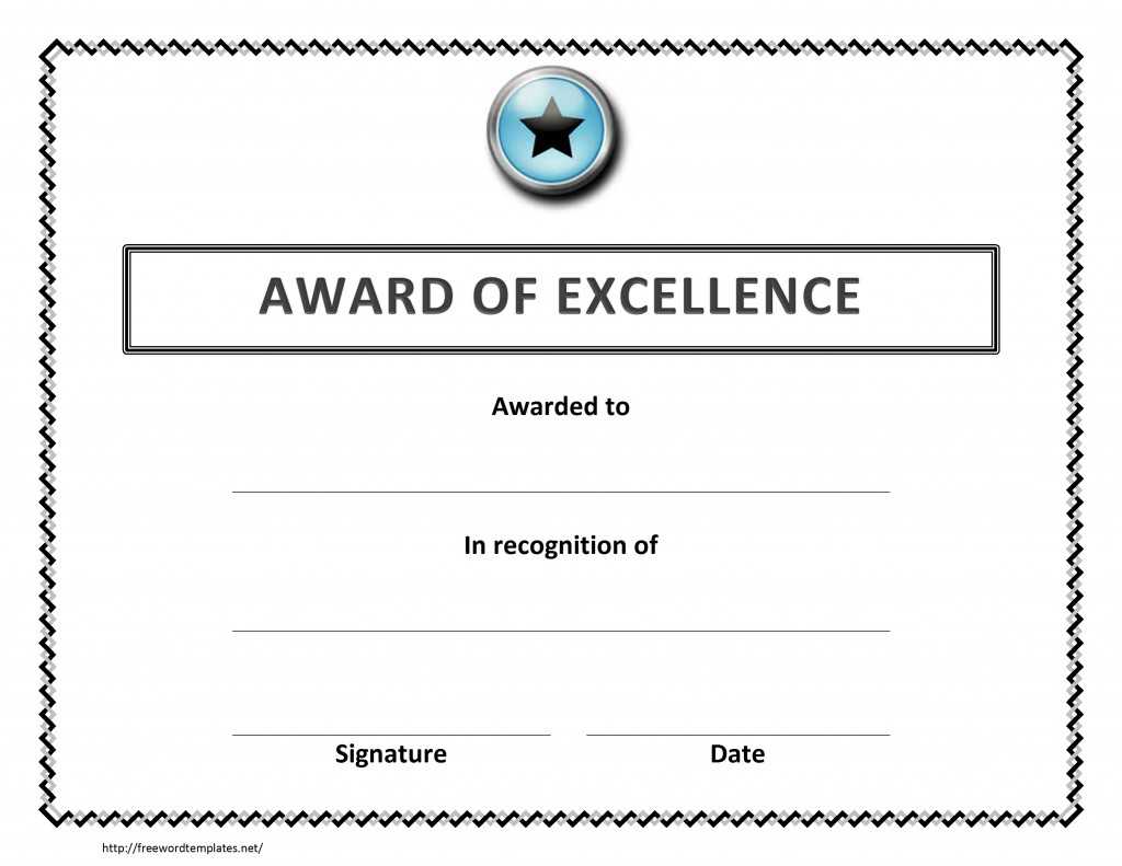 Certificate Of Excellence Template Word ] – Certificate Of within ...