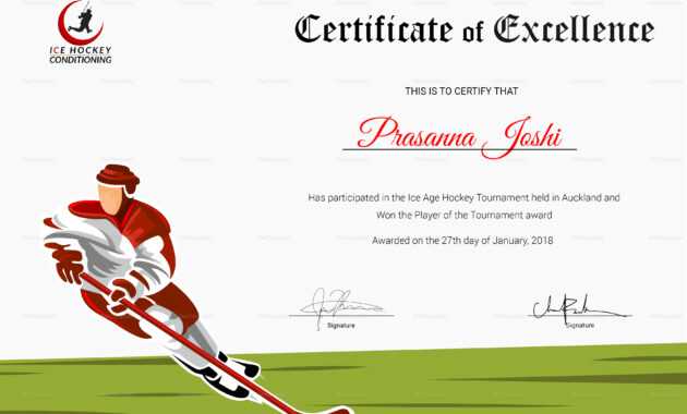 Certificate Of Hockey Performance Template pertaining to Hockey Certificate Templates