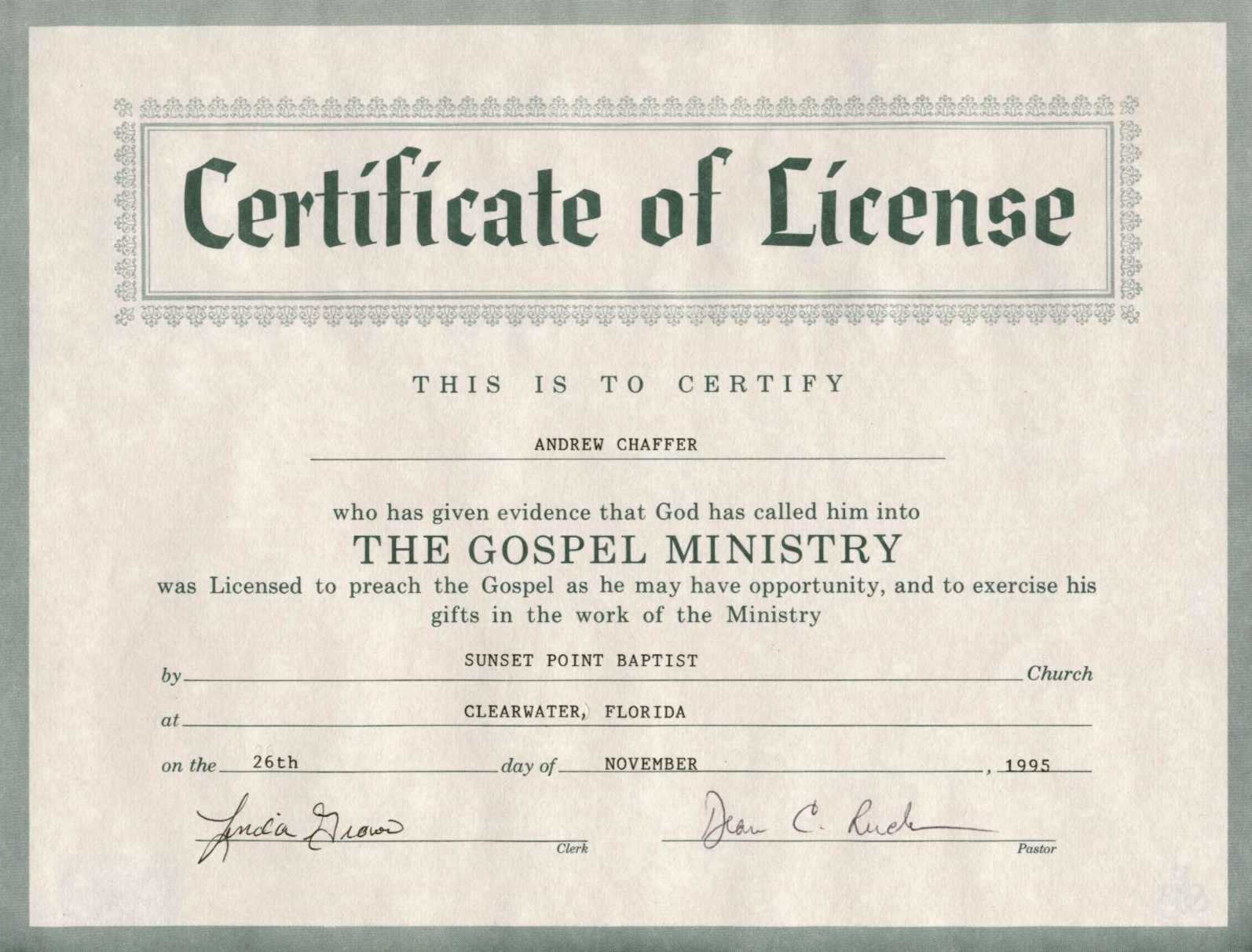 Certificate Of Ordination For Pastor Template Within Free Ordination Certificate Template