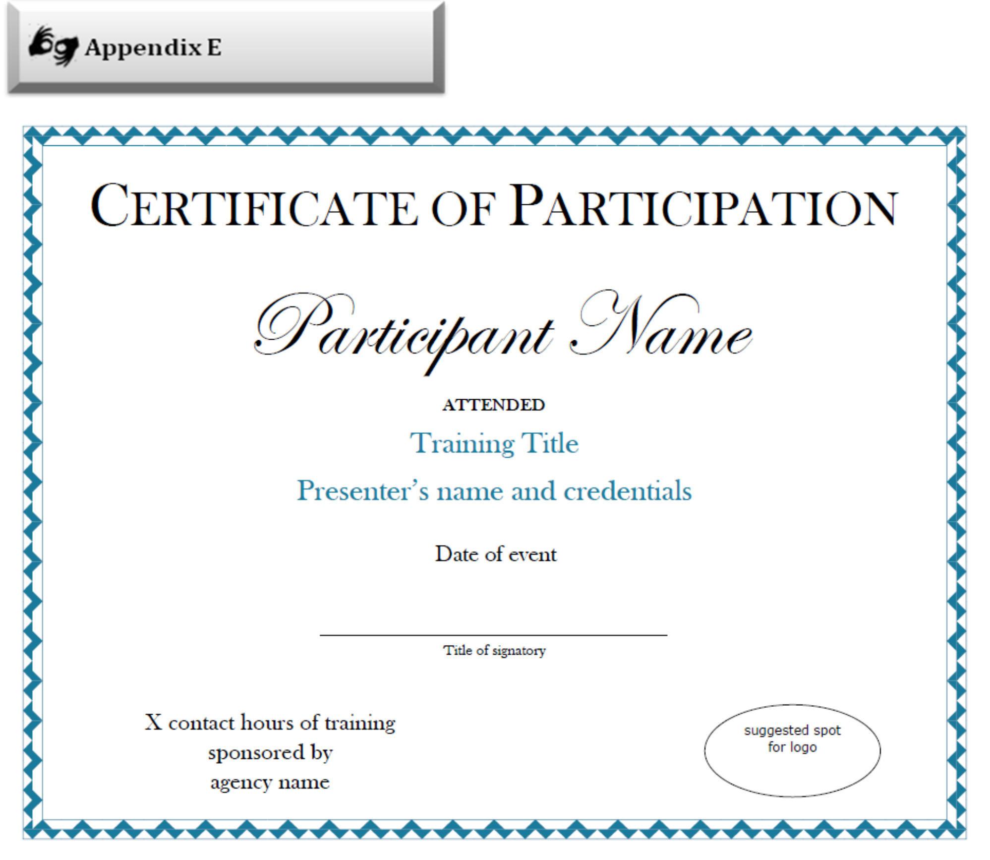 Certificate Of Participation Sample Free Download For Certificate Of Participation Template Pdf