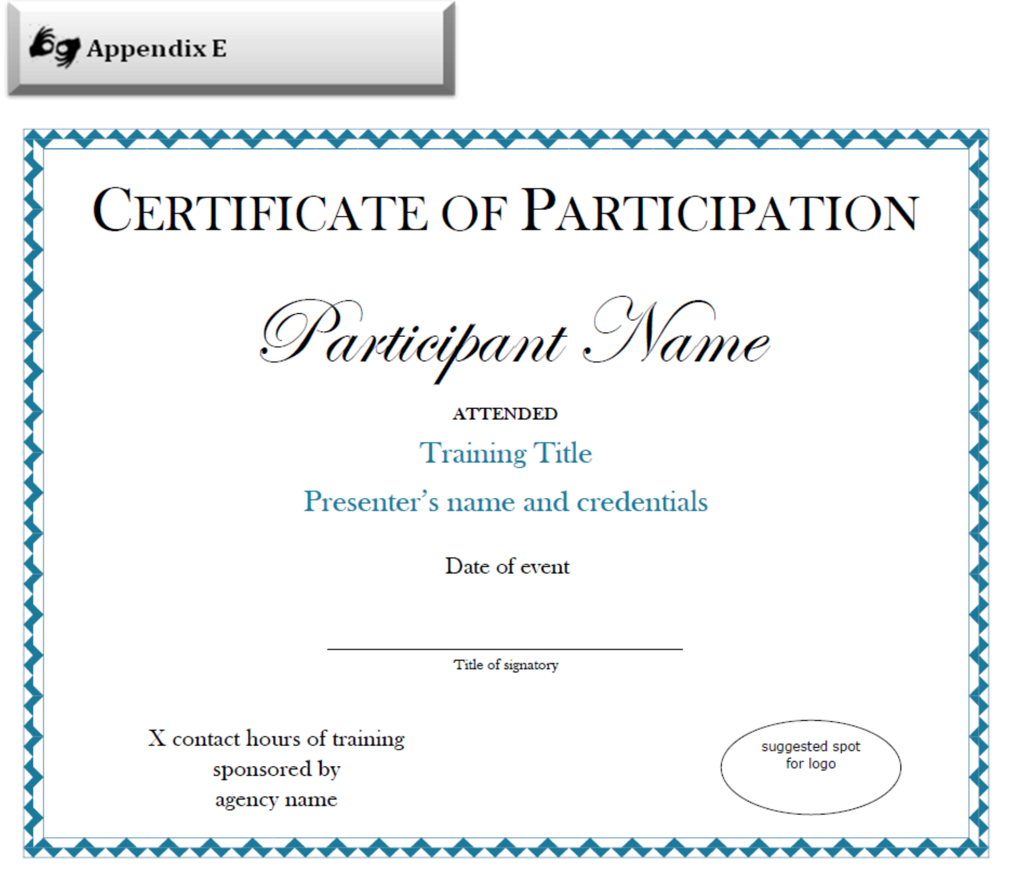 Certificate Of Participation Sample Free Download With Certification Of Participation Free Template