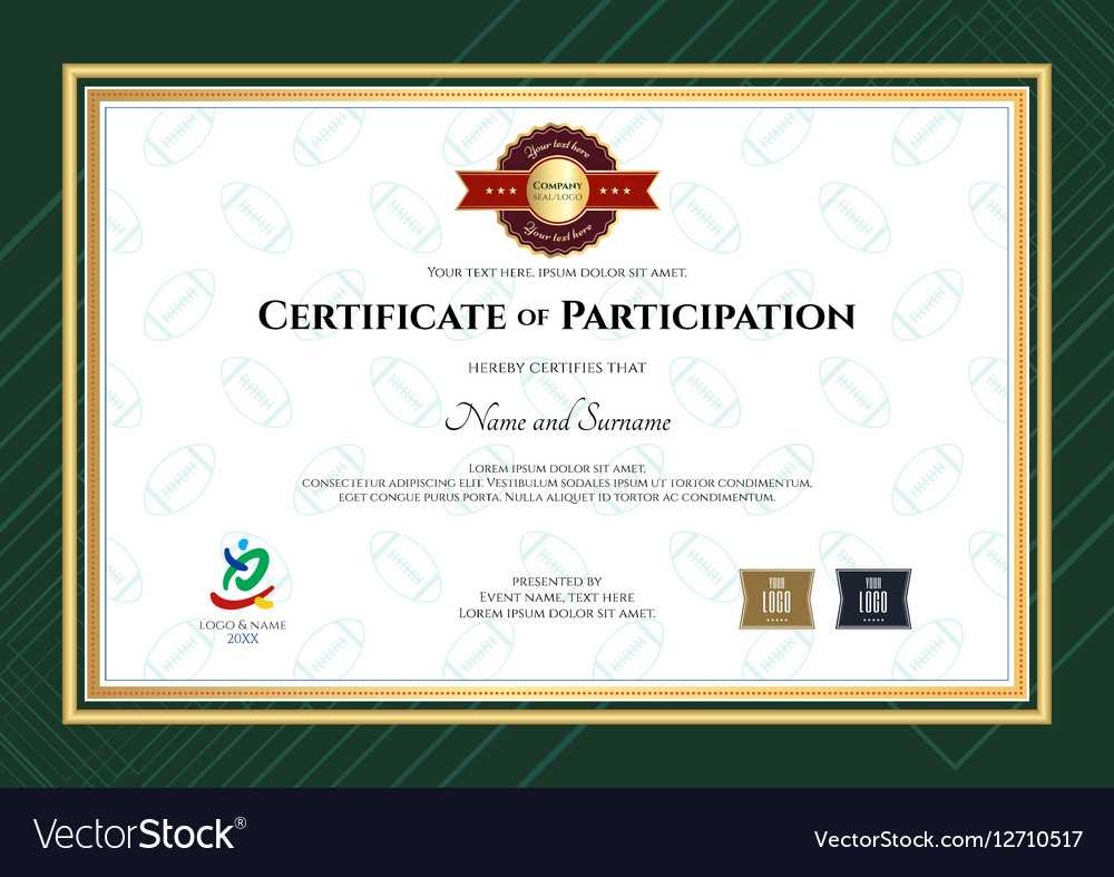 Certificate Of Participation Template In Sport The Throughout Templates For Certificates Of Participation