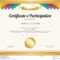 Certificate Of Participation Template With Gold Border Stock Pertaining To Sample Certificate Of Participation Template