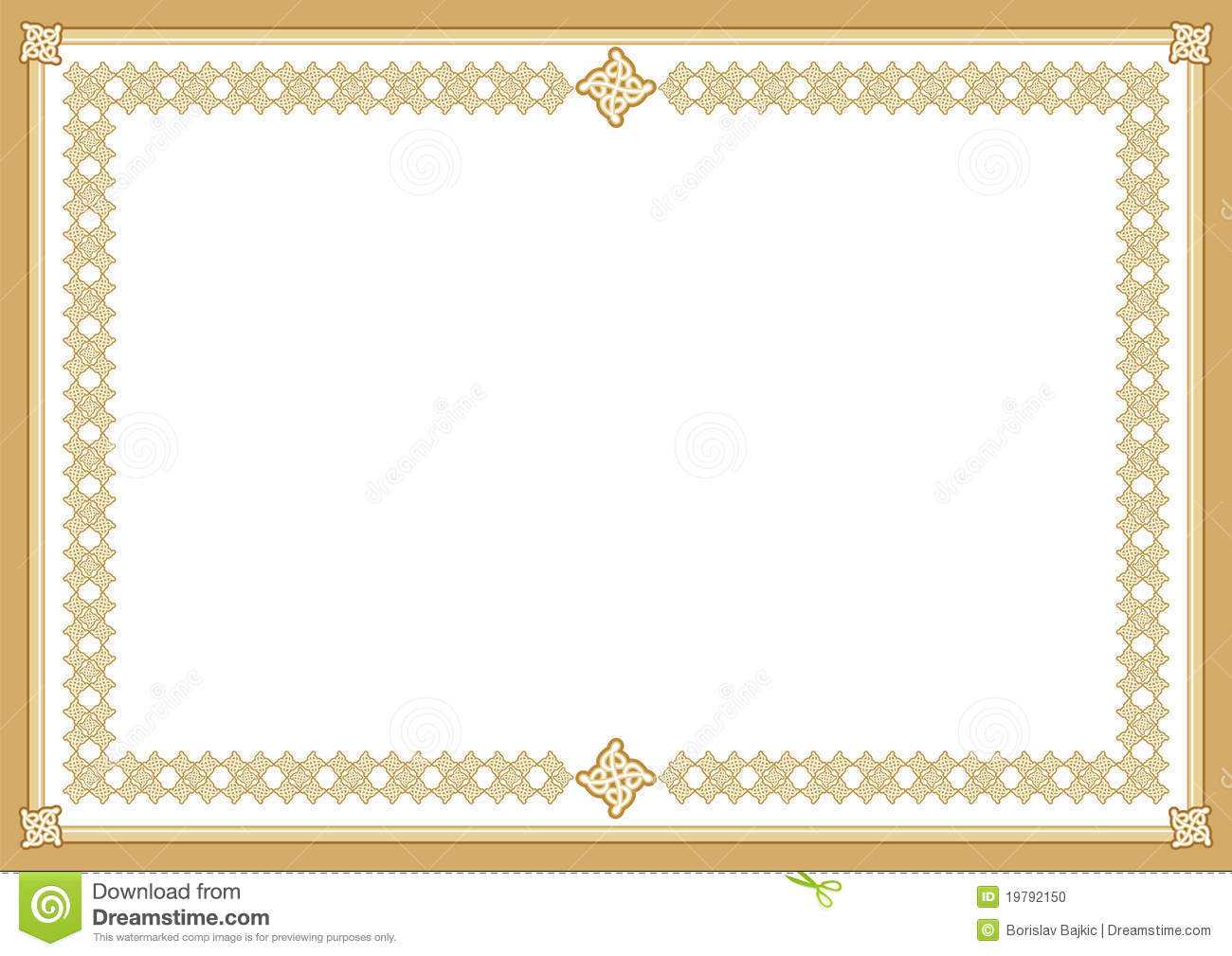 Certificate Stock Vector. Illustration Of Award, Blank In Award Certificate Border Template