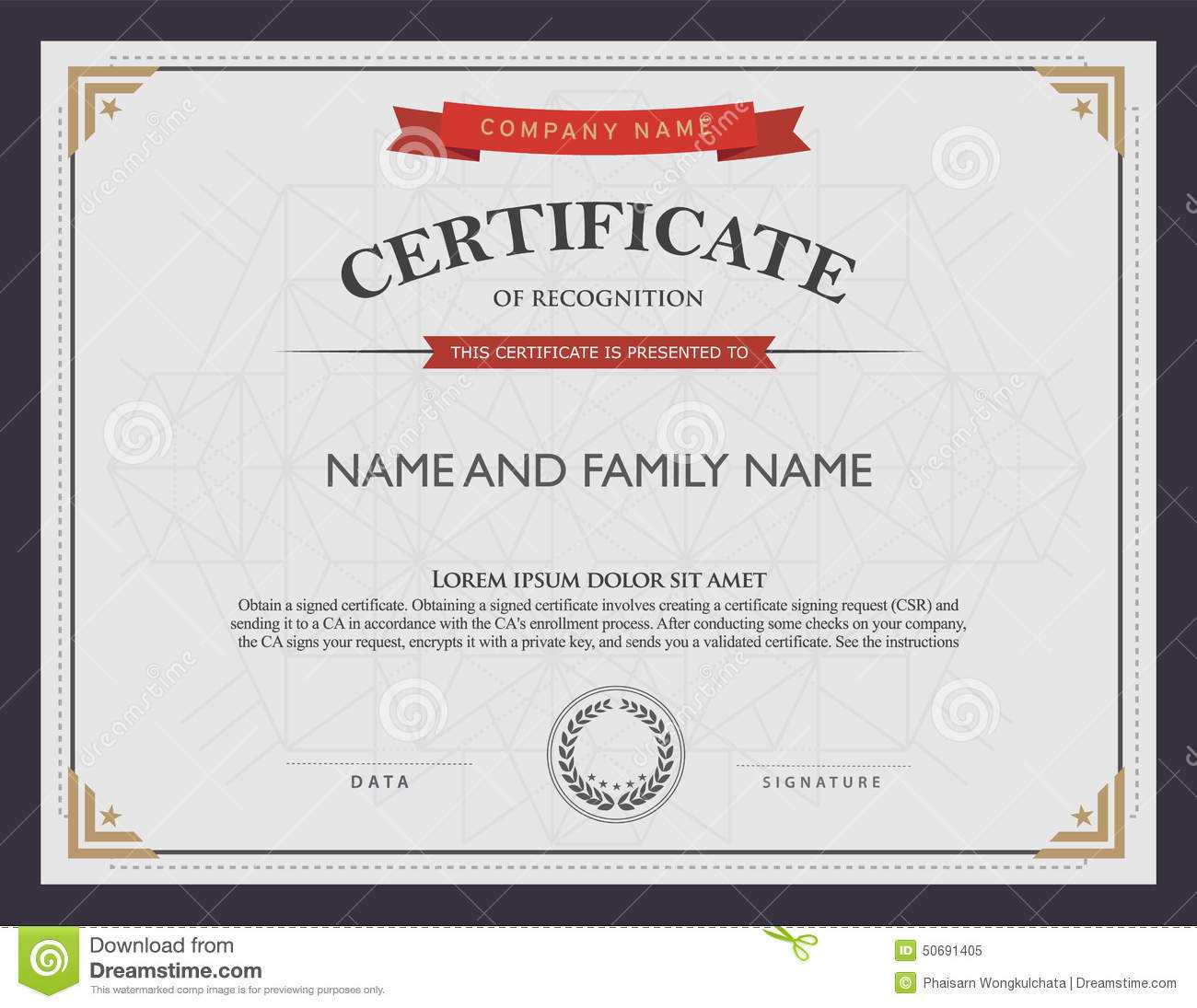 Certificate Template And Element. Stock Vector With Regard To Beautiful Certificate Templates