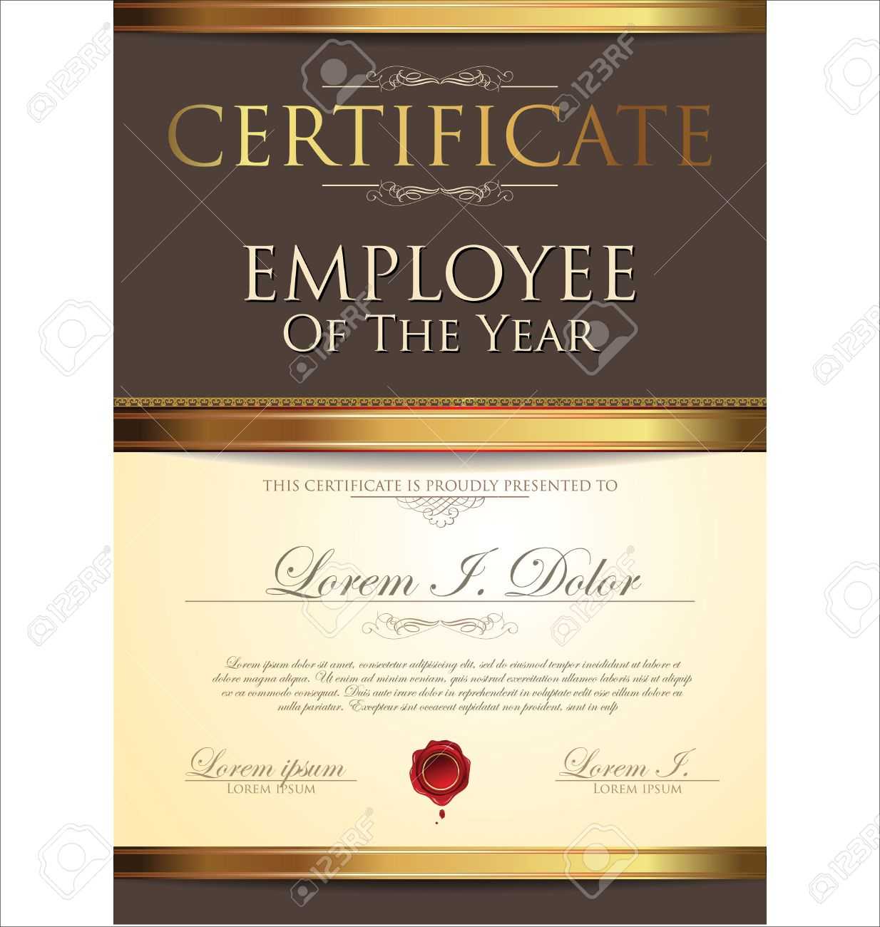 Certificate Template, Employee Of The Year In Employee Of The Year Certificate Template Free