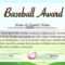 Certificate Template For Baseball Award Illustration Regarding Softball Certificate Templates Free