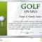 Certificate Template For Golf Award Stock Vector Intended For Golf Gift Certificate Template