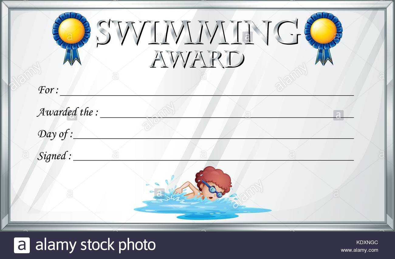 Certificate Template For Swimming Award Illustration Stock For Swimming Award Certificate Template