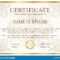 Certificate Template. Gold Border With Guilloche Pattern With Regard To Certificate Of Authenticity Template