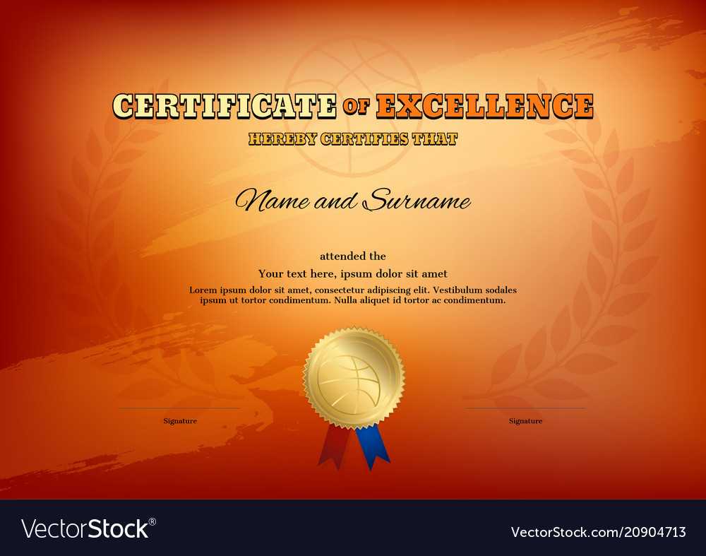 Certificate Template In Basketball Sport Theme Inside Basketball Certificate Template