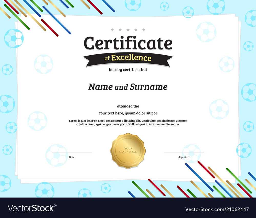 Certificate Template In Football Sport Theme With With Football Certificate Template