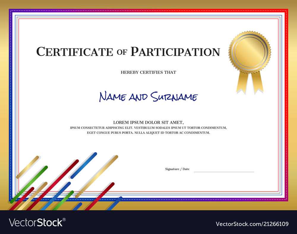Certificate Template In Sport Theme With Border Regarding Certificate Border Design Templates