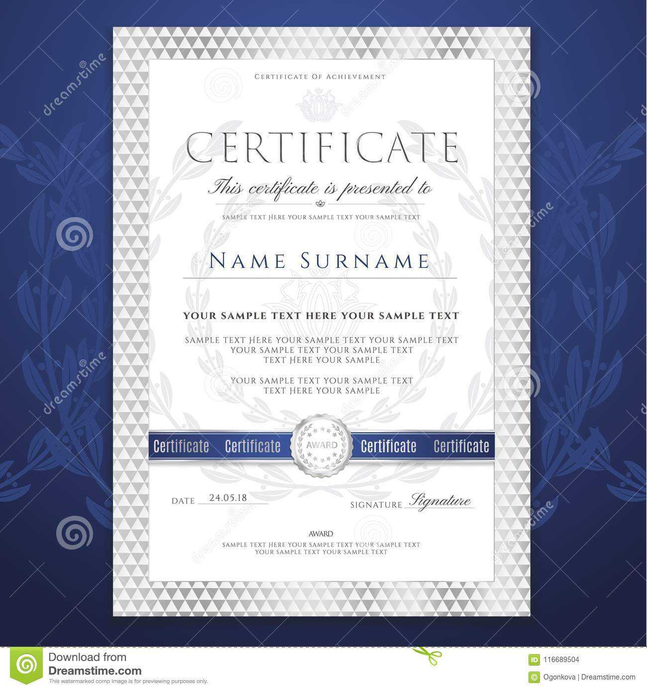 Certificate Template. Printable / Editable Design For With Academic Award Certificate Template
