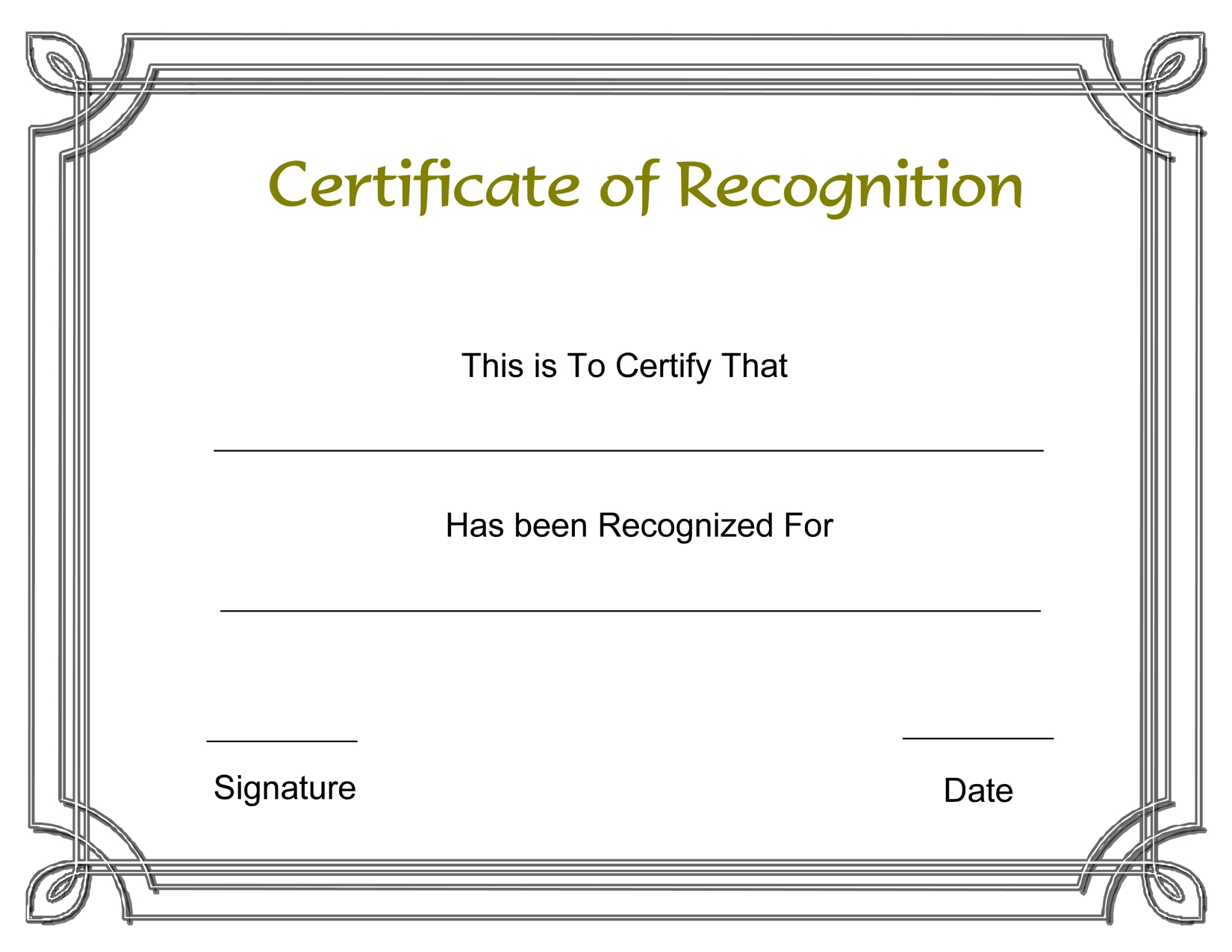 Certificate Template Recognition | Safebest.xyz Throughout Printable Certificate Of Recognition Templates Free