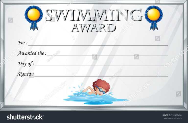 Certificate Template Swimming Award Illustration Stock for Swimming ...