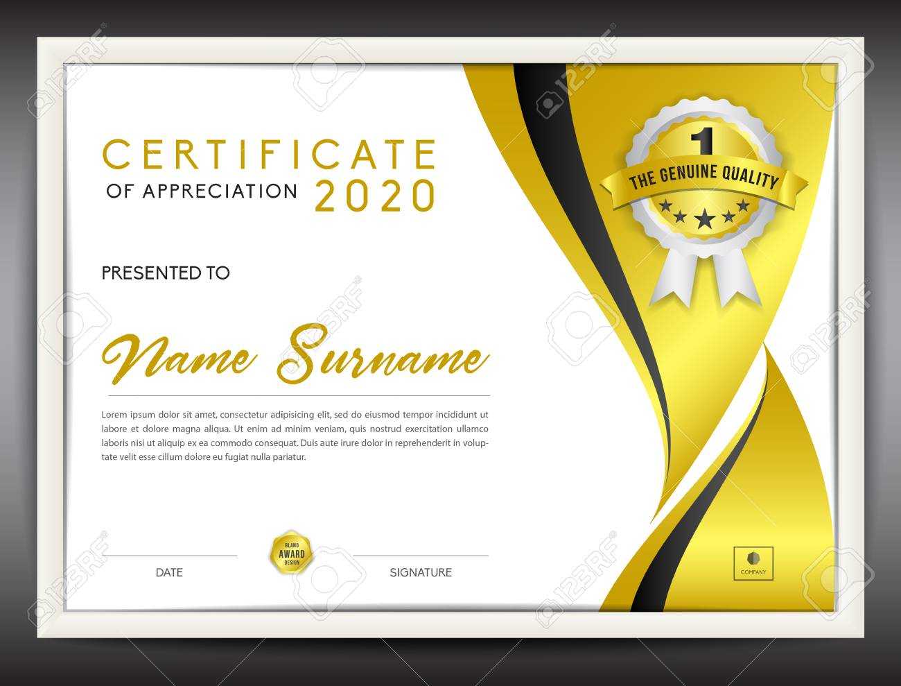 Certificate Template Vector Illustration, Diploma Layout In A4.. With Certificate Template Size