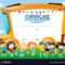 Certificate Template With Children And School Bus With School Certificate Templates Free