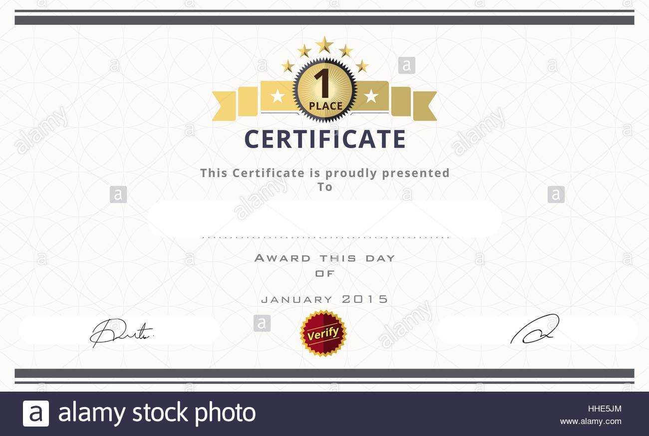 Certificate Template With First Place Concept. Certificate Throughout First Place Award Certificate Template
