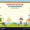 Certificate Template With Happy Children Pertaining To Free Kids Certificate Templates