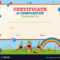 Certificate Template With Kids In Playground Inside Free Kids Certificate Templates