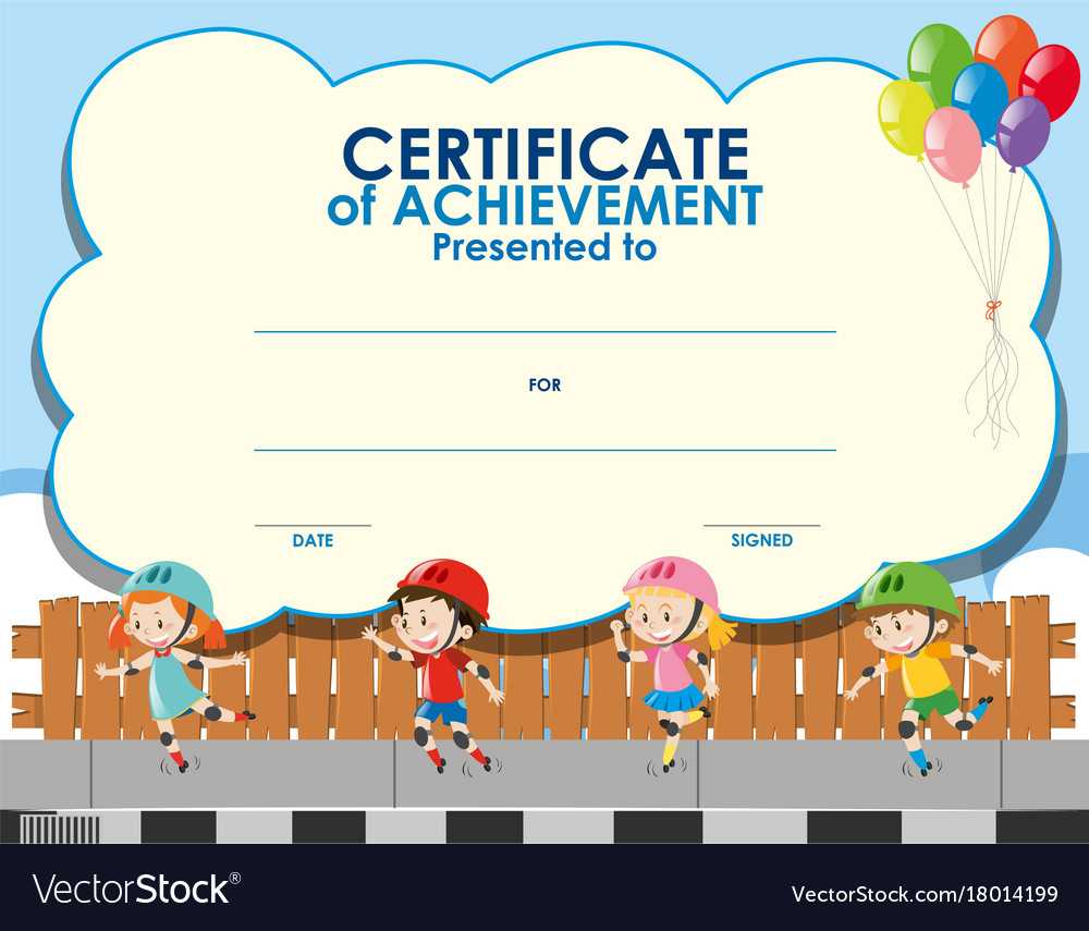 Certificate Template With Kids Skating With Free Kids Certificate Templates