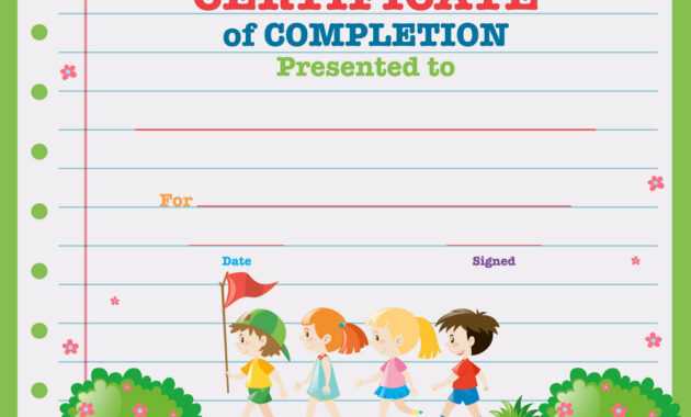 Certificate Template With Kids Walking In The Park with regard to Walking Certificate Templates