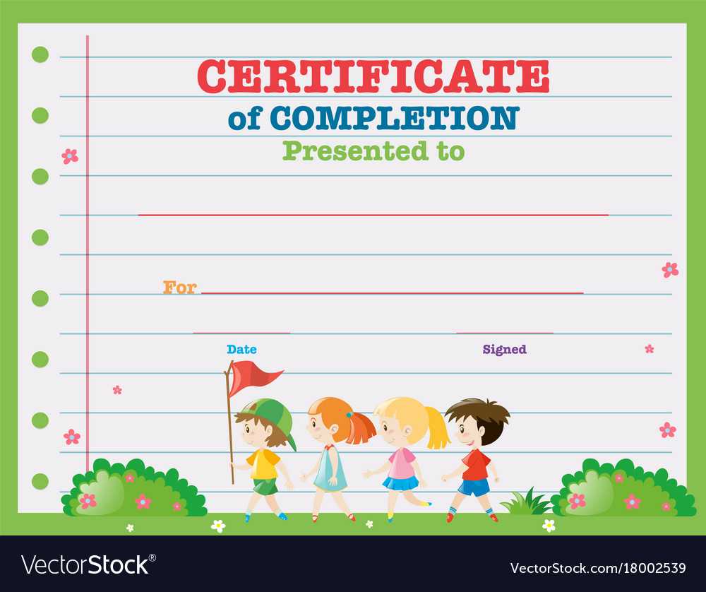 Certificate Template With Kids Walking In The Park With Regard To Walking Certificate Templates