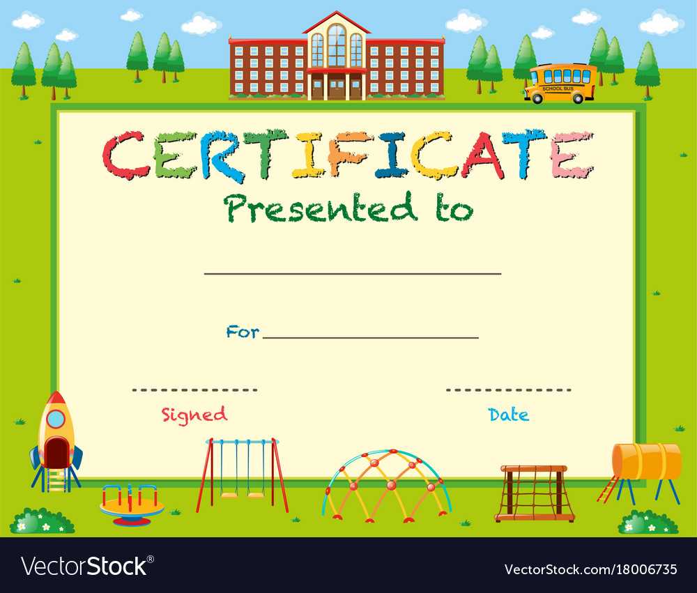 Certificate Template With School In Background For Certificate Templates For School