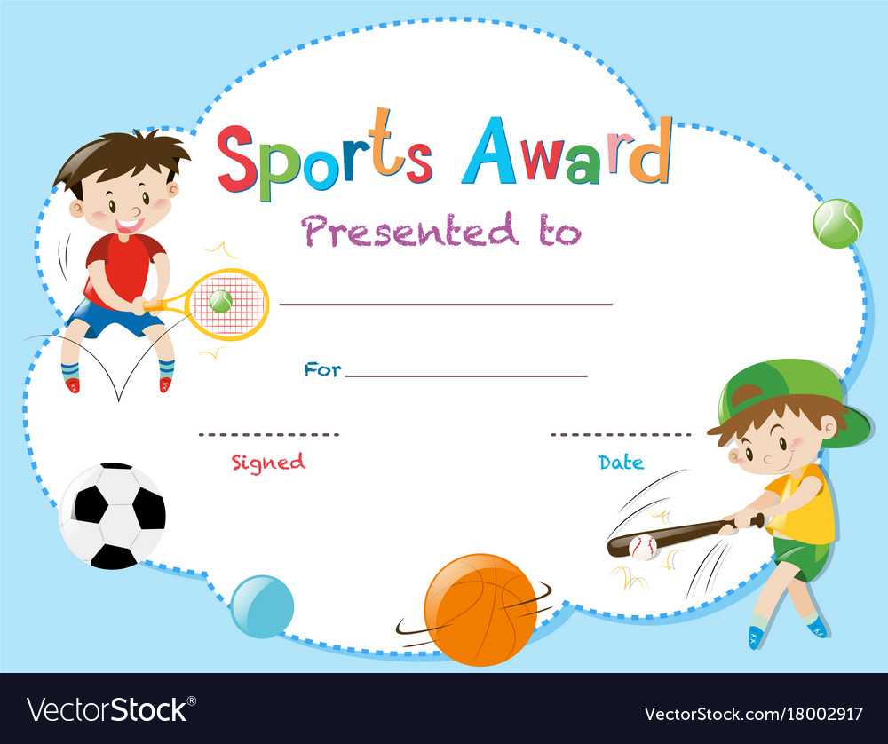 Certificate Template With Two Boys Playing Sports Intended For Athletic Certificate Template