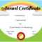Certificates For Kids Pertaining To Free Kids Certificate Templates