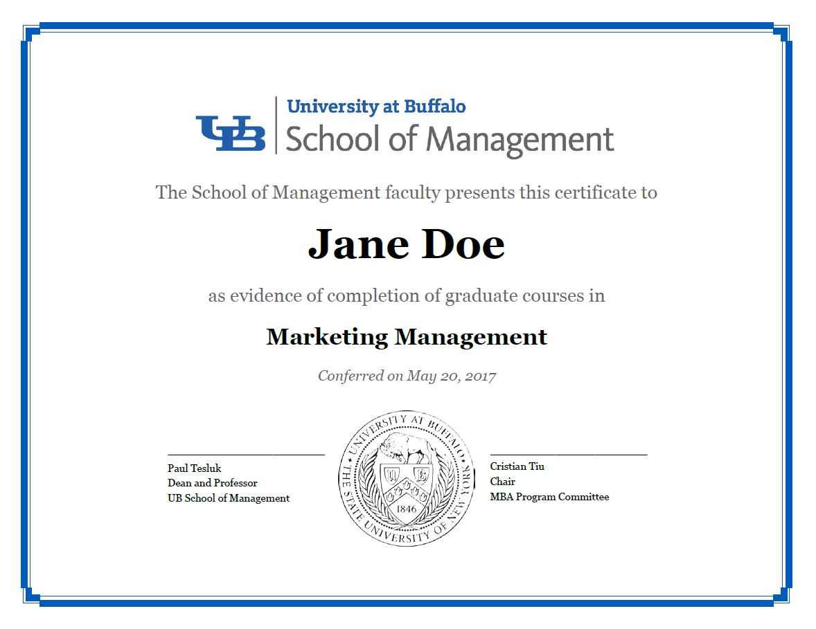 Certificates – School Of Management – University At Buffalo In International Conference Certificate Templates