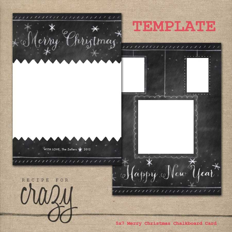 Chalkboard Christmas Card Template Free Penaime Com Holiday Pertaining To Free Christmas Card Templates For Photographers