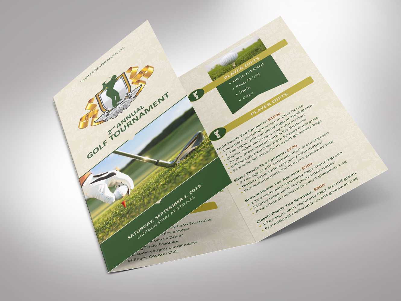 Charity Golf Tournament Brochure Template | Tri Fold | Word Intended For Tri Fold Brochure Publisher Template