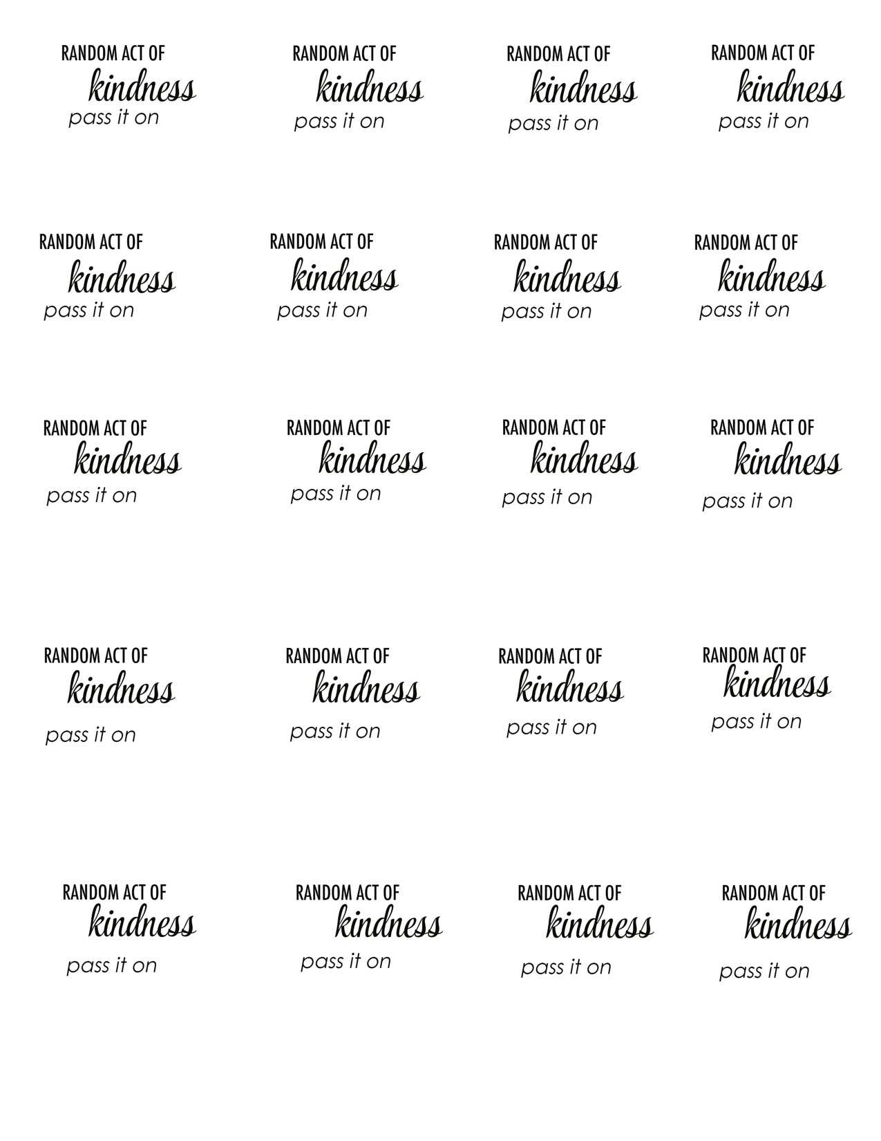 Chic Challenge: Random Acts Of Kindness – The Chic Site With Regard To Random Acts Of Kindness Cards Templates