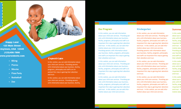Child Care Brochure Template 26 with regard to Daycare Brochure Template