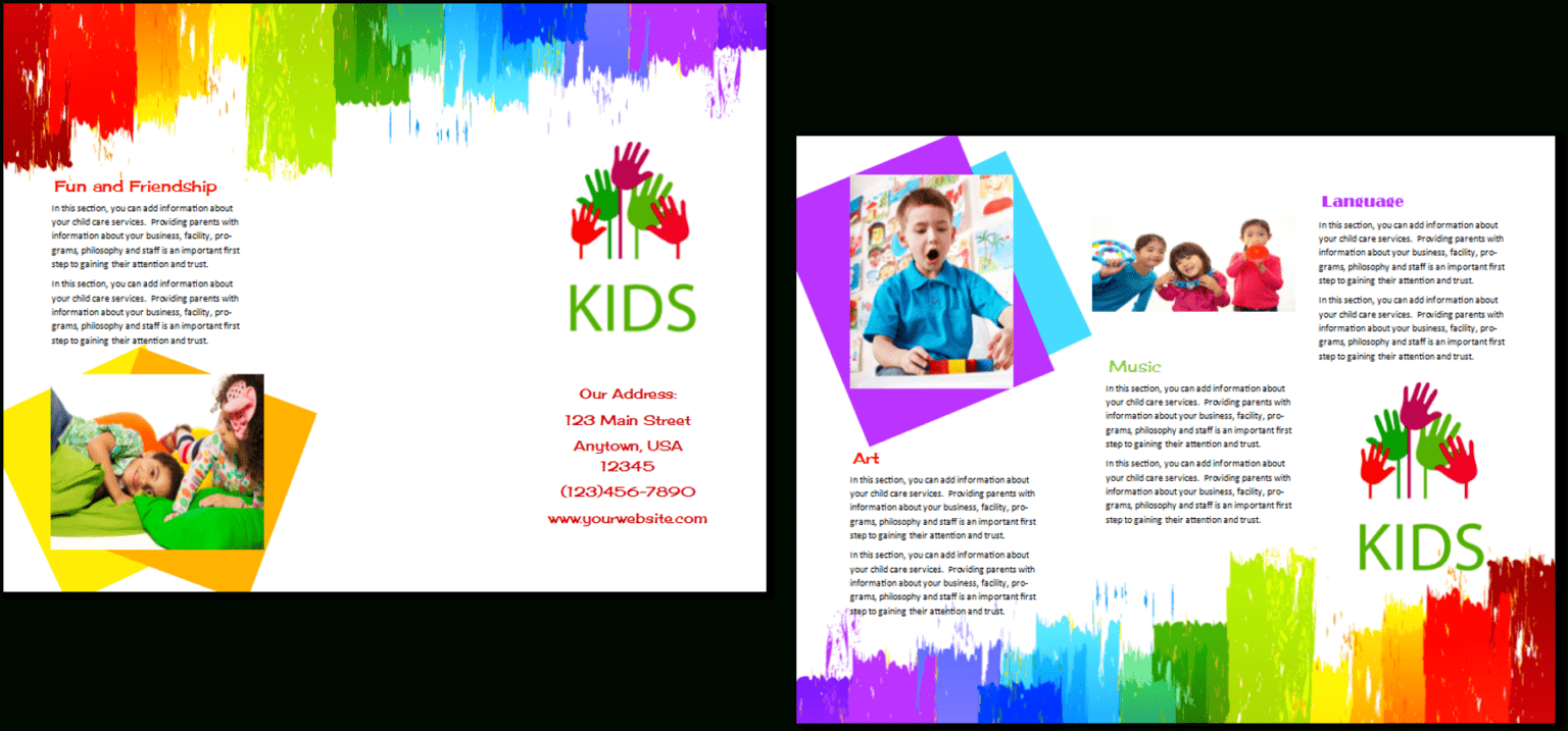 Child Care Brochure Template 9 Intended For Daycare Brochure Template Great Sample Templates