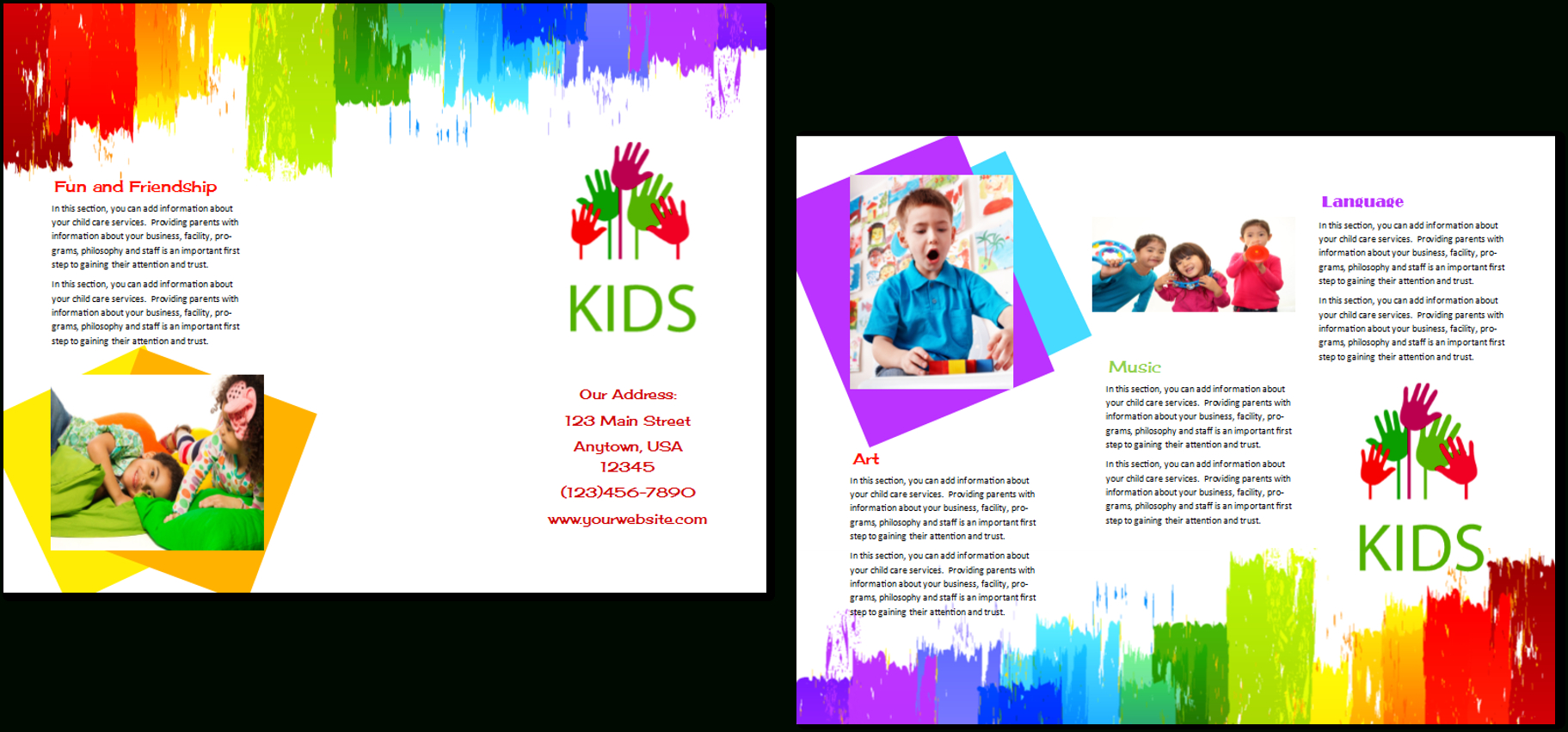 Child Care Brochure Template 9 Intended For Daycare Brochure Template