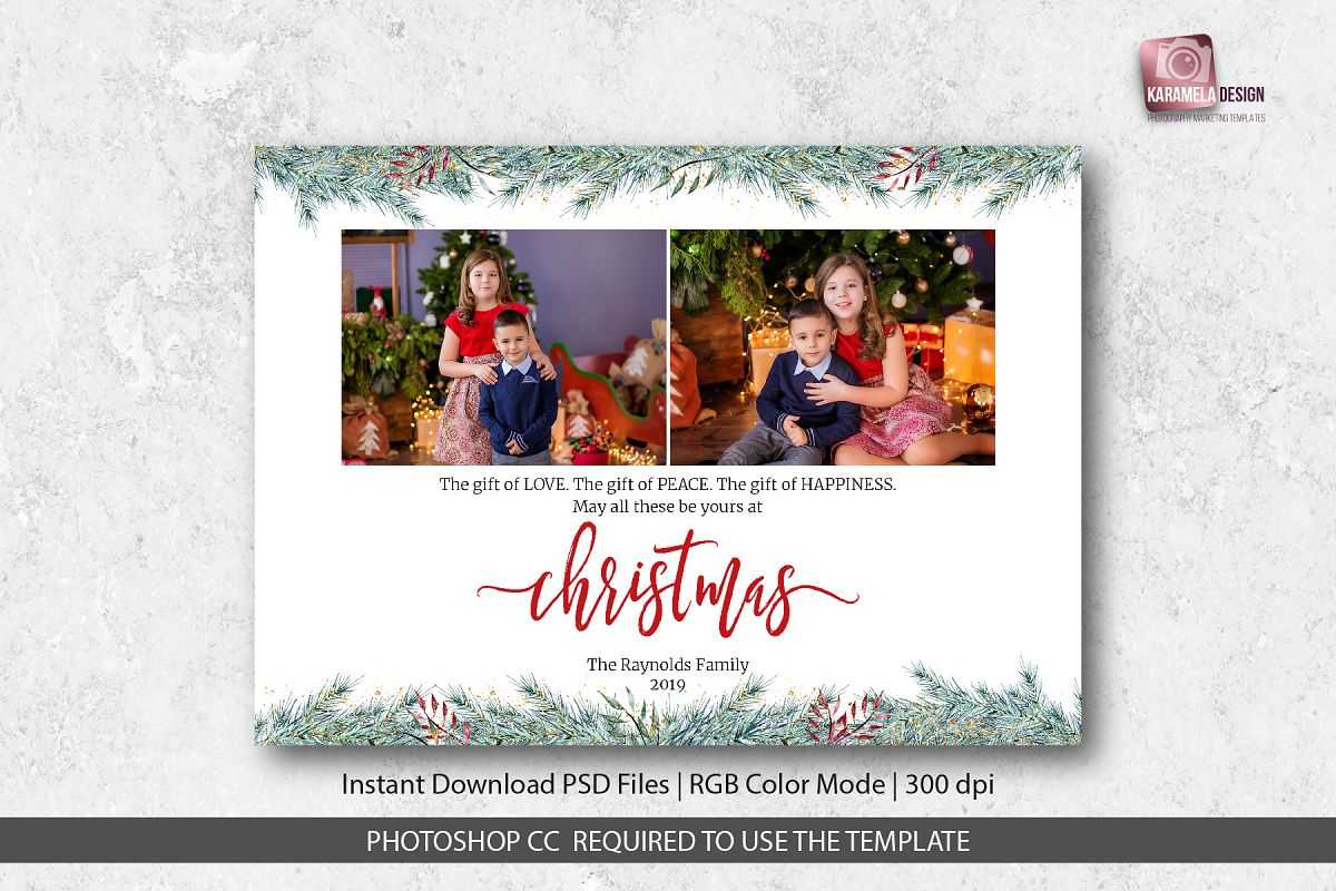 Christmas Card Template For Photographers Regarding Holiday Card Templates For Photographers