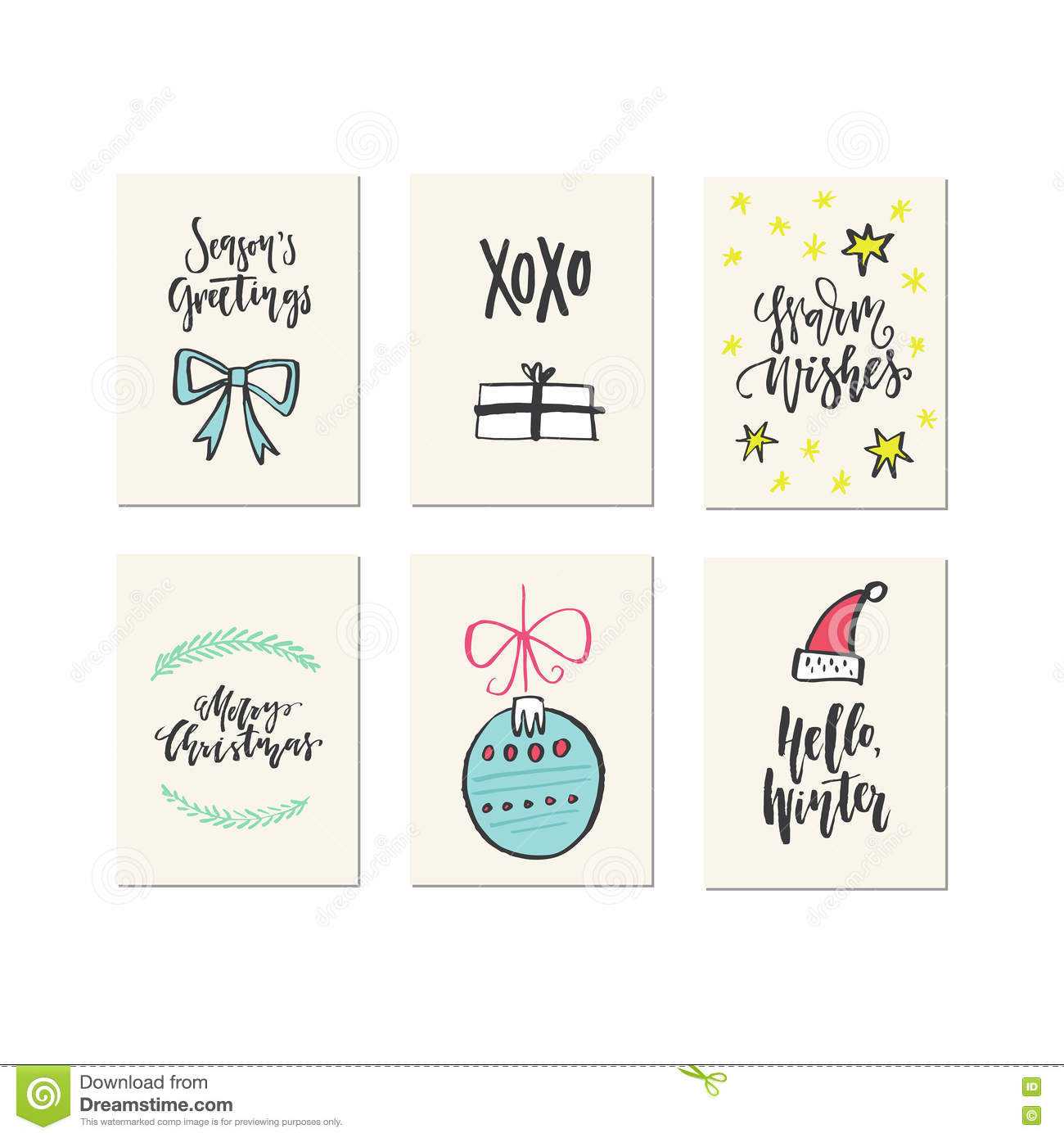 Christmas Card Templates Stock Vector. Illustration Of Pertaining To Christmas Note Card Templates