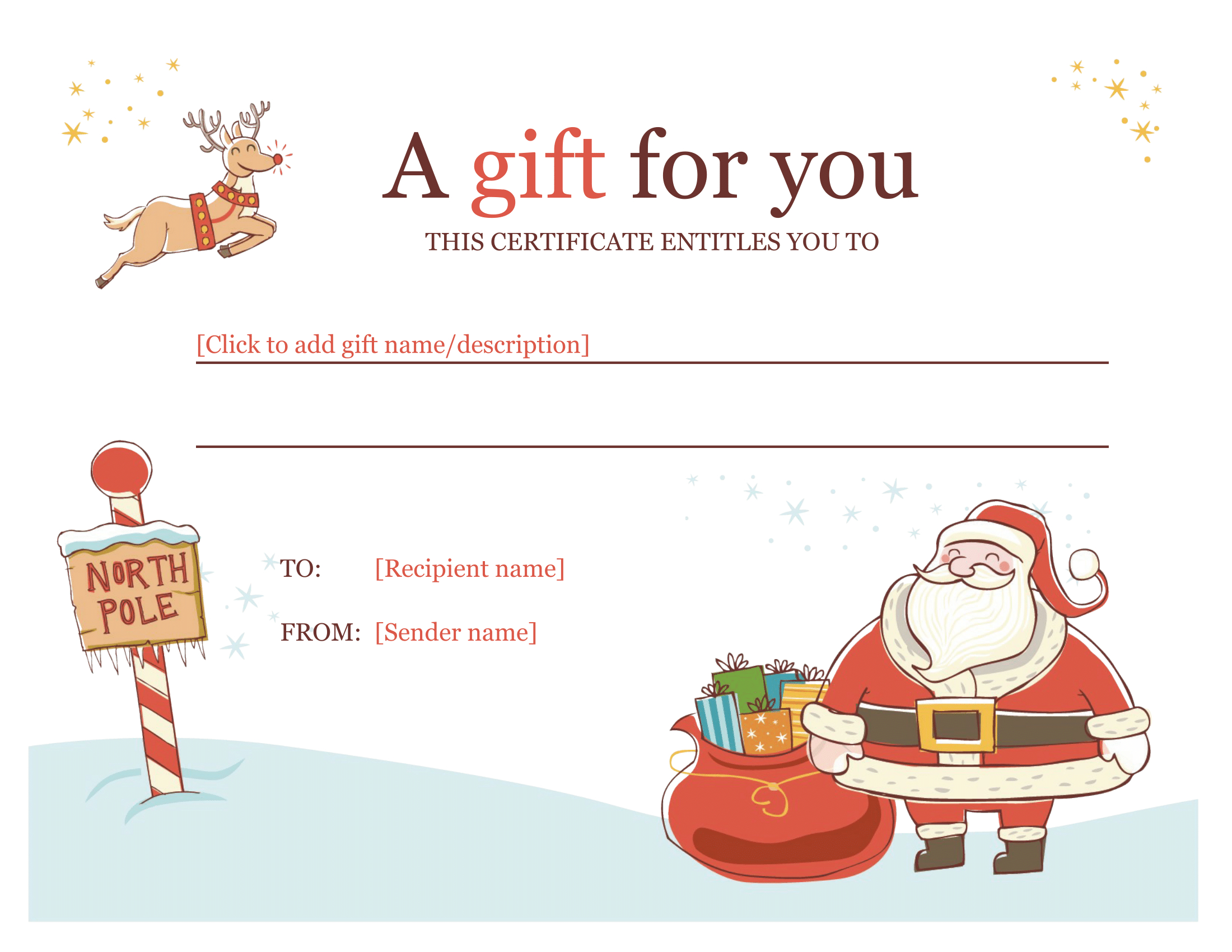 Christmas Gift Certificate – Download A Free Personalized Pertaining To Custom Gift Certificate Template