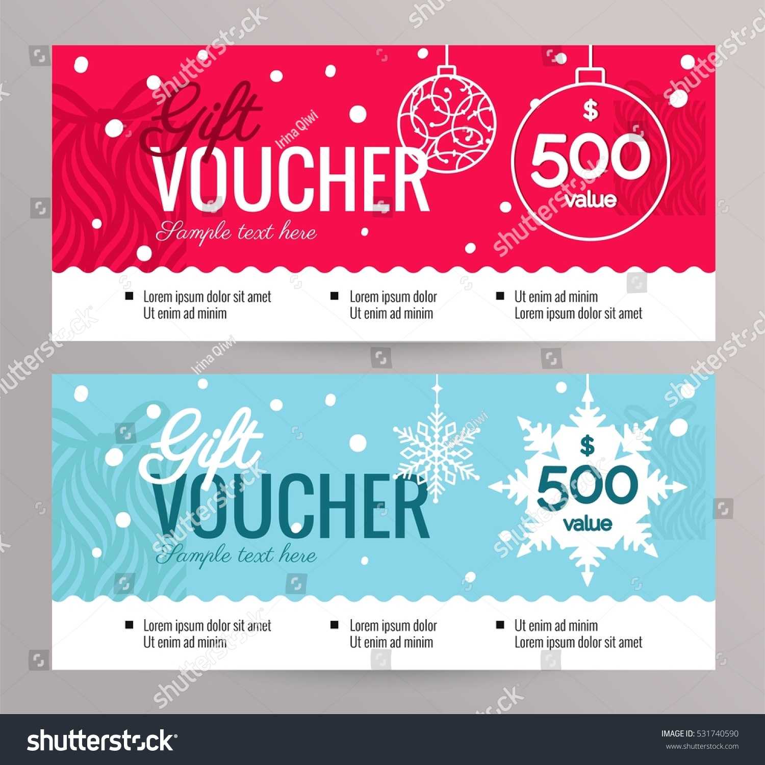 Christmas Gift Voucher Coupon Discount Gift Stock Vector Intended For Merry Christmas Gift Certificate Templates