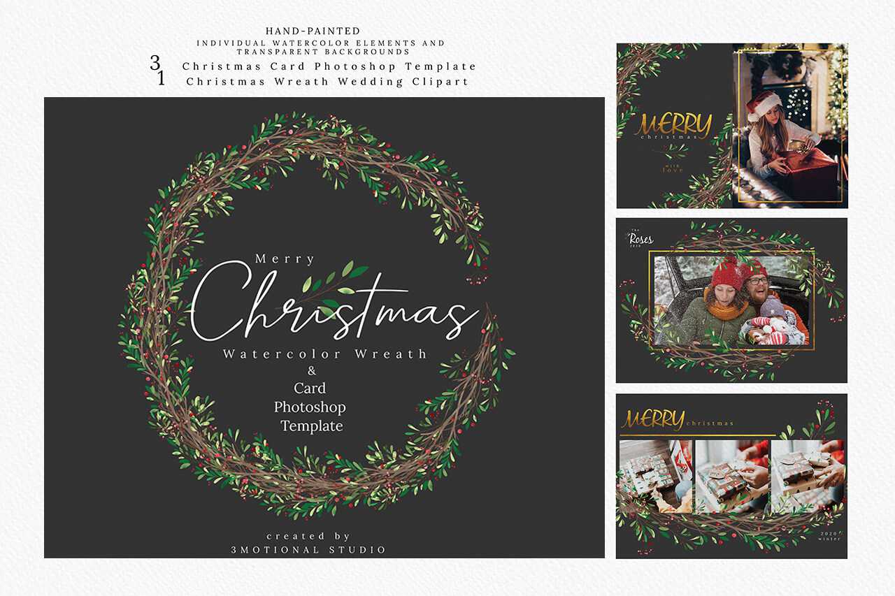 Christmas Photo Card Template – 3Motional Regarding Christmas Photo Card Templates Photoshop