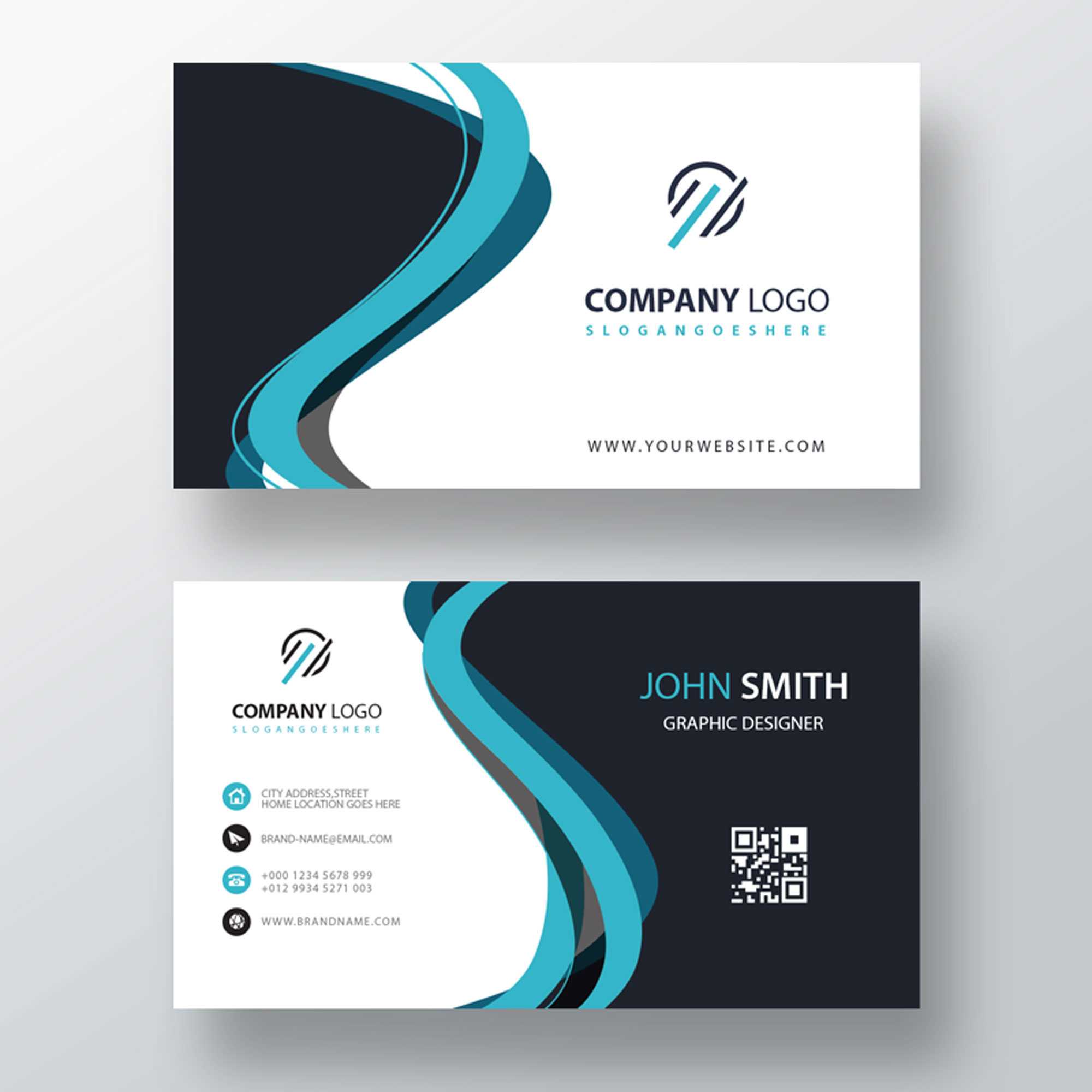 Classic Company Visiting Card Template | Free Customize Inside Buisness Card Template