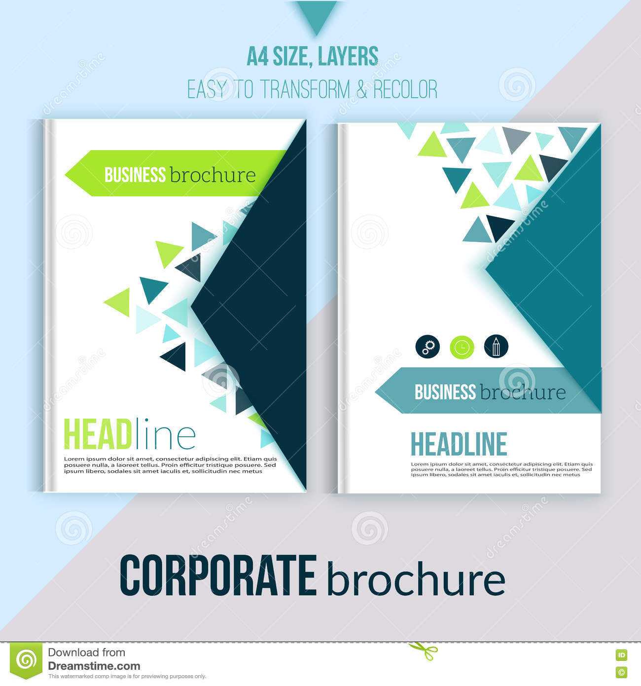 Clean Brochure Design, Annual Report, Cover Template Pertaining To Cleaning Brochure Templates Free